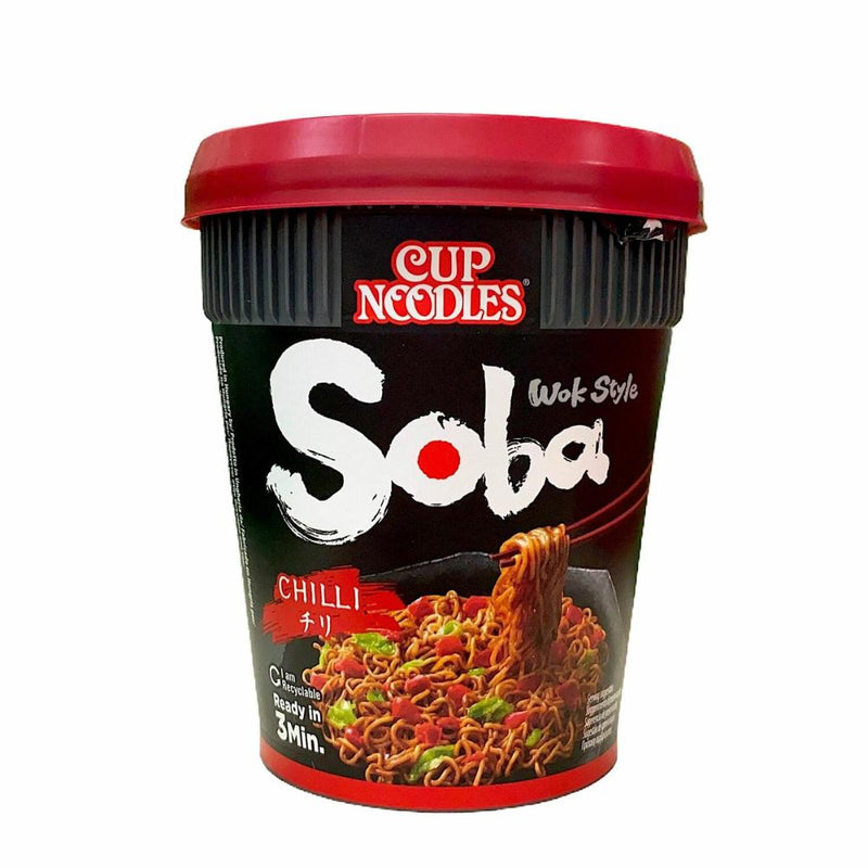Nissin Noodles Soba Chili noodles con salsa al piccante da 92g